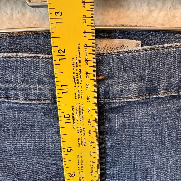 Madewell Jeans Distressed Size 34P 10" High Rise Skinny Blue Raw Hem - Picture 8 of 16